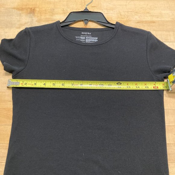 NWT Skarlett Blue Size Large Black Pima Cotton Knit Daydream Mini Tee Slip Dress - Picture 7 of 8